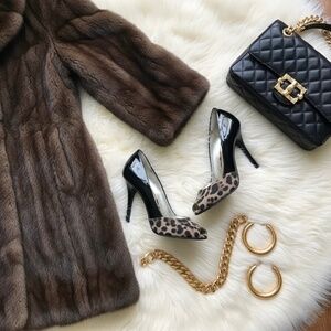 🔥Guess by Marciano Y2K Mob Wife Style Leopard & Patent Leather Peep Toe Pumps🔥